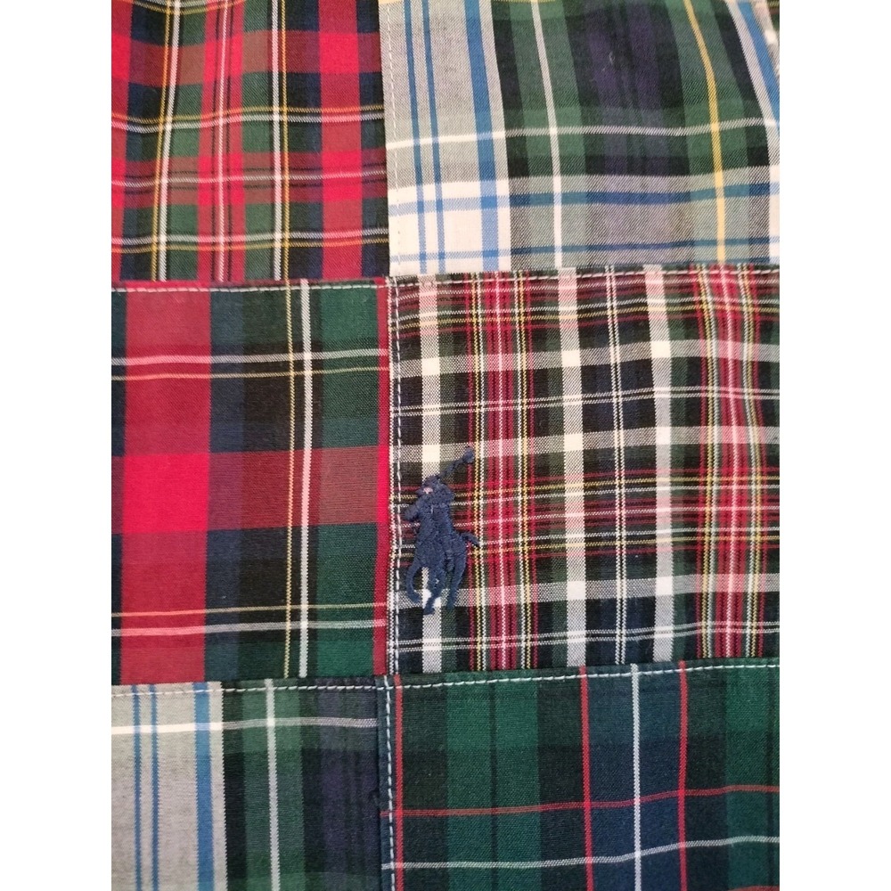 Vintage Polo Ralph Lauren Patchwork Plaid Button Down Shirt Men's Medium - Picture 8 of 14